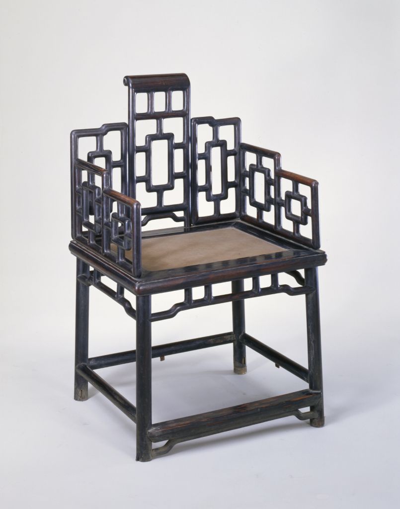 图片[1]-Ebony seven-screen scroll armchair-China Archive